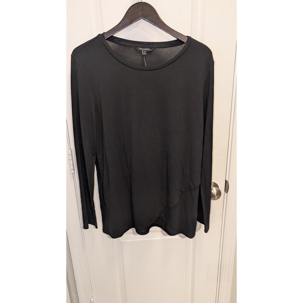 Banana Republic Long Sleeve Black Tunic Top Size Large New